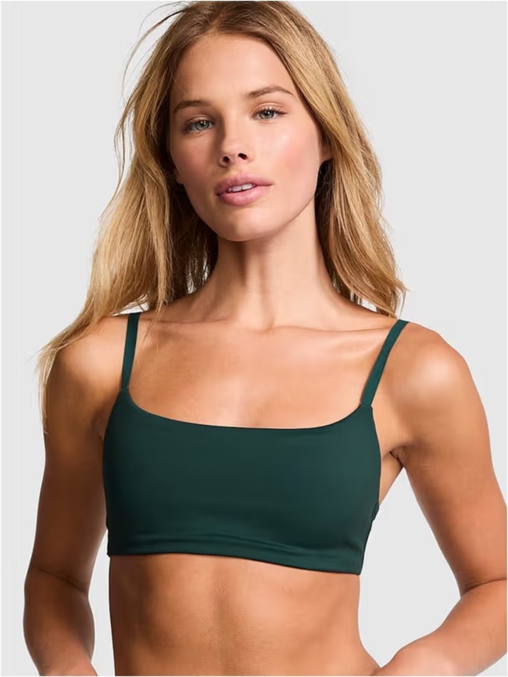 PINK Victoria’s Secret Relay Square Neck Sports Bra Forest Green Large